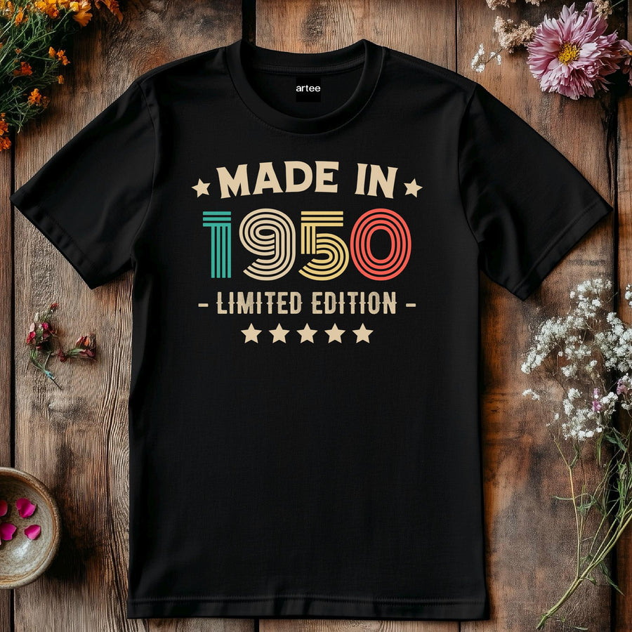 75th Birthday T-Shirt | Vintage 1950 Limited Edition | Funny 75th Gift for Men | Classic 75th Shirt for Him