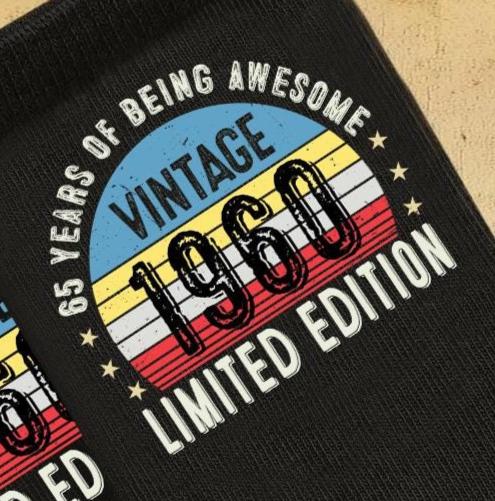 Socks 65th Birthday Gifts For Men Or Women Awesome Since 1960 65 Years Old