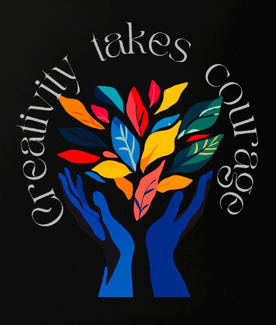 Artistic "Creativity Takes Courage" Canvas Tote Bag
