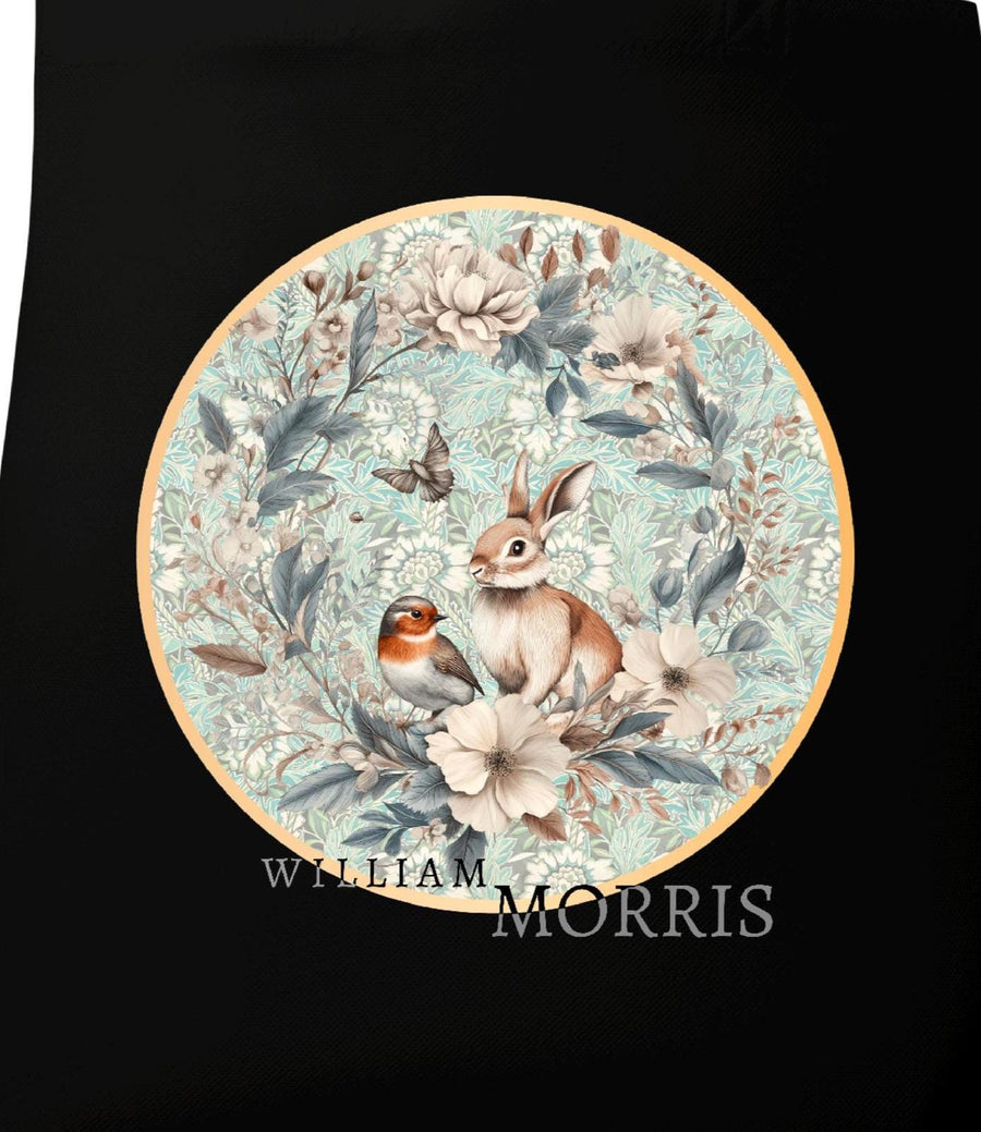 William Morris Botanical Tote Bag – Rabbit & Bird Canvas Art Tote, Gift for Her, Eco-Friendly William Morris Print