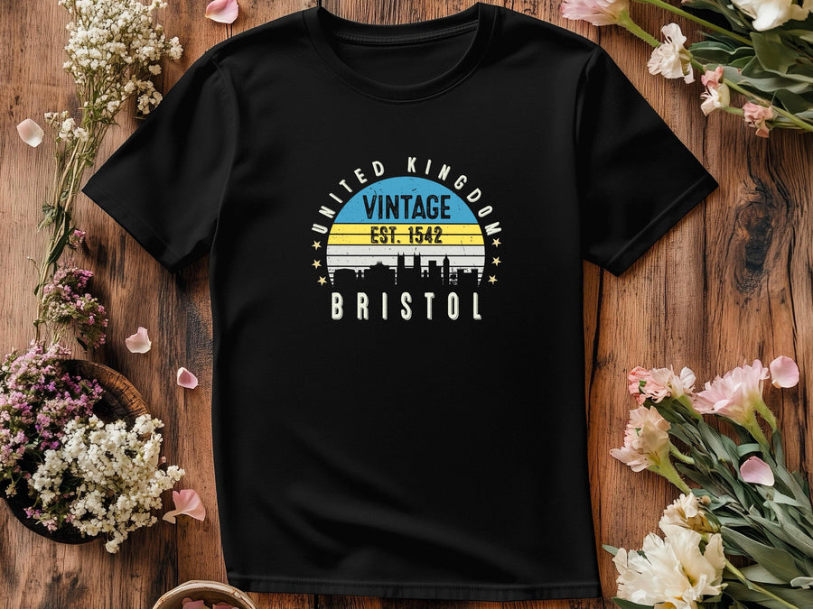 Bristol Est. 1542 T-Shirt – Vintage United Kingdom Unisex Tee – Retro British City Shirt – UK Heritage Gift – Old Englan