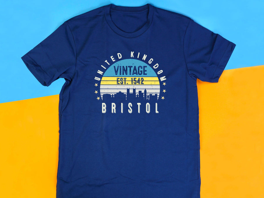 Bristol Est. 1542 T-Shirt – Vintage United Kingdom Unisex Tee – Retro British City Shirt – UK Heritage Gift – Old Englan