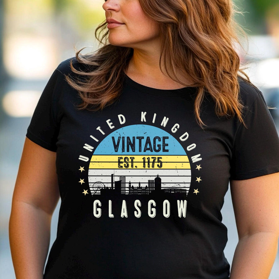 Glasgow Shirt Est. 1175 – Vintage Glasgow United Kingdom Tee – Retro Scottish City Shirt – UK Heritage Gift – Unisex Tra