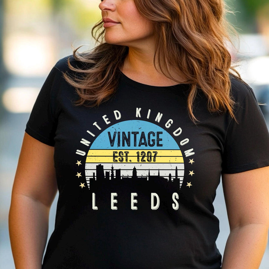 Leeds T-Shirt Est. 1207 | Vintage City Tee | British Heritage Shirt | England Souvenir | Retro Gift Idea