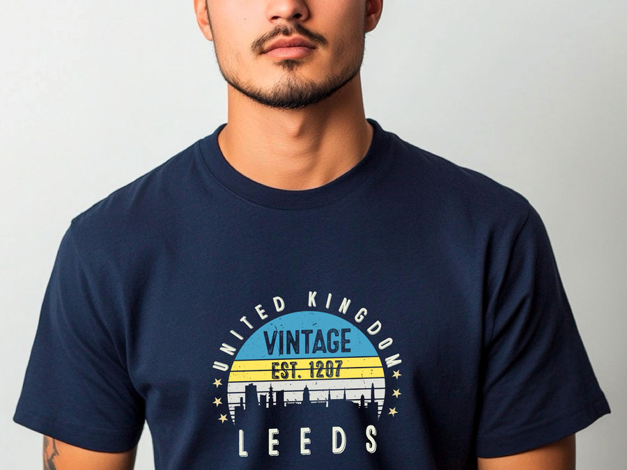 Leeds T-Shirt Est. 1207 | Vintage City Tee | British Heritage Shirt | England Souvenir | Retro Gift Idea