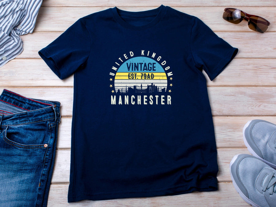 Manchester T-Shirt United Kingdom Est. 79 AD | Vintage UK City Shirt | British Heritage Tee | England Souvenir | Gift fo