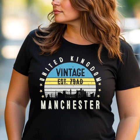 Manchester T-Shirt United Kingdom Est. 79 AD | Vintage UK City Shirt | British Heritage Tee | England Souvenir | Gift for Traveler