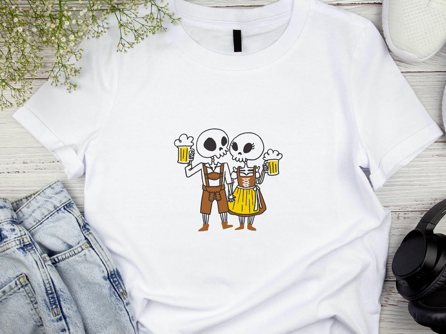 Oktoberfest Funny Skeletons T-Shirt, Beer Festival Shirt, Group Drinking Team Tee, German Beer Lover Shirt, Cheers Hallo
