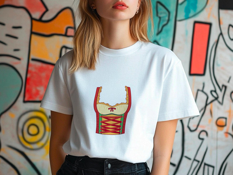 Oktoberfest Woman Costume T-Shirt, Bavarian Dirndl Style Tee, German Beer Festival Shirt, Funny Prost Shirt, Munich Part