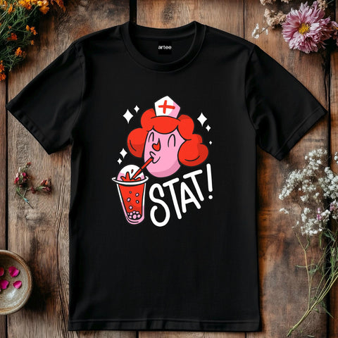Funny Nurse Shirt, Boba Tea Lover Tee, Bubble Tea Gift T-Shirt for Nurses, Cute Medical Worker Tee, Nursing Life Shirt