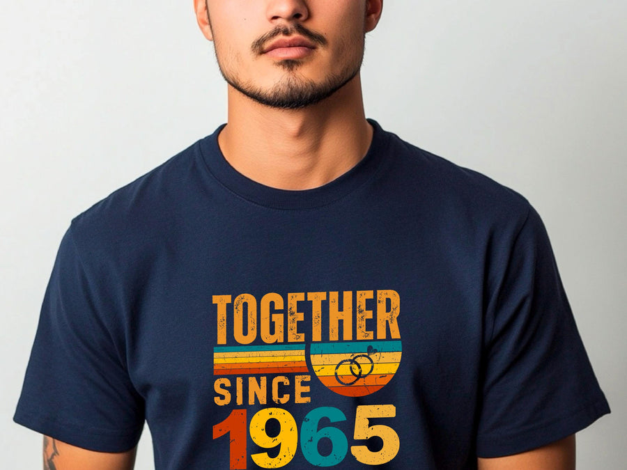 Matching Couple Tee, Husband Wife Unisex Shirt, Est 1965 Love Gift, Rings Together Since 1965 Shirt – 60th Anniversary T