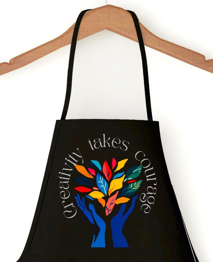 Creativity Takes Courage Apron – Artist Apron for Men & Women, Art Teacher Gift, Henri Matisse Inspired Painting Apron