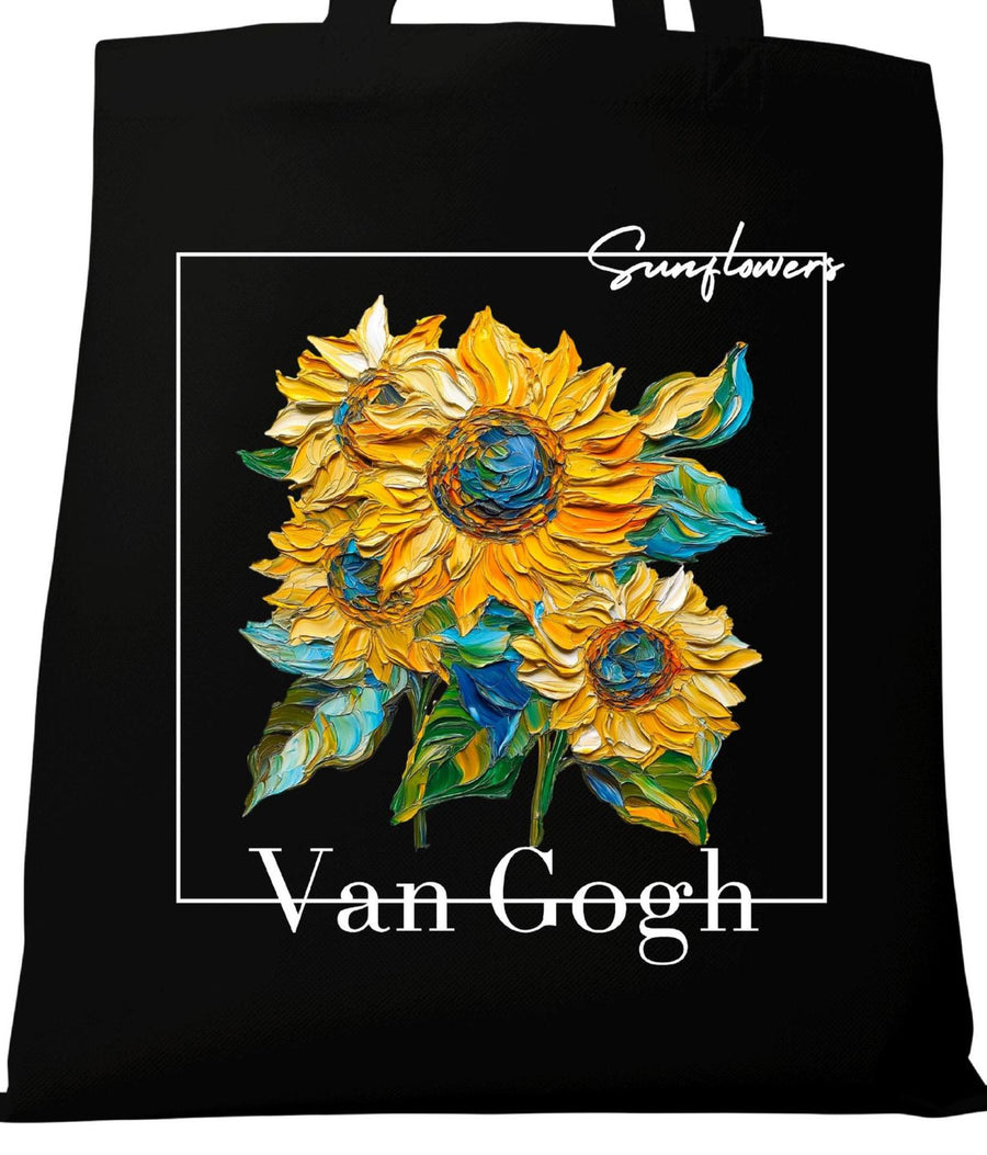 Van Gogh Sunflowers Tote Bag – Canvas Art Tote, Sunflowers Shopping Bag, Vincent Van Gogh Art Print