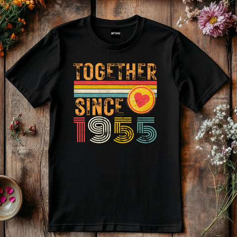 Customise Anniversary Tee 1955, Together Since T-Shirt, Couple Gift, Wedding Anniversary Shirt, Unisex Love Tee