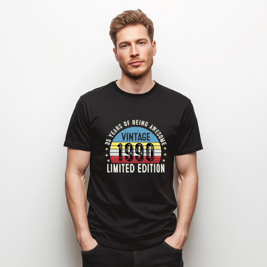 1990 35th Birthday T-Shirt | Funny 35th Gifts for Him, Gifts for Him | Classic 35th T-Shirt for Men