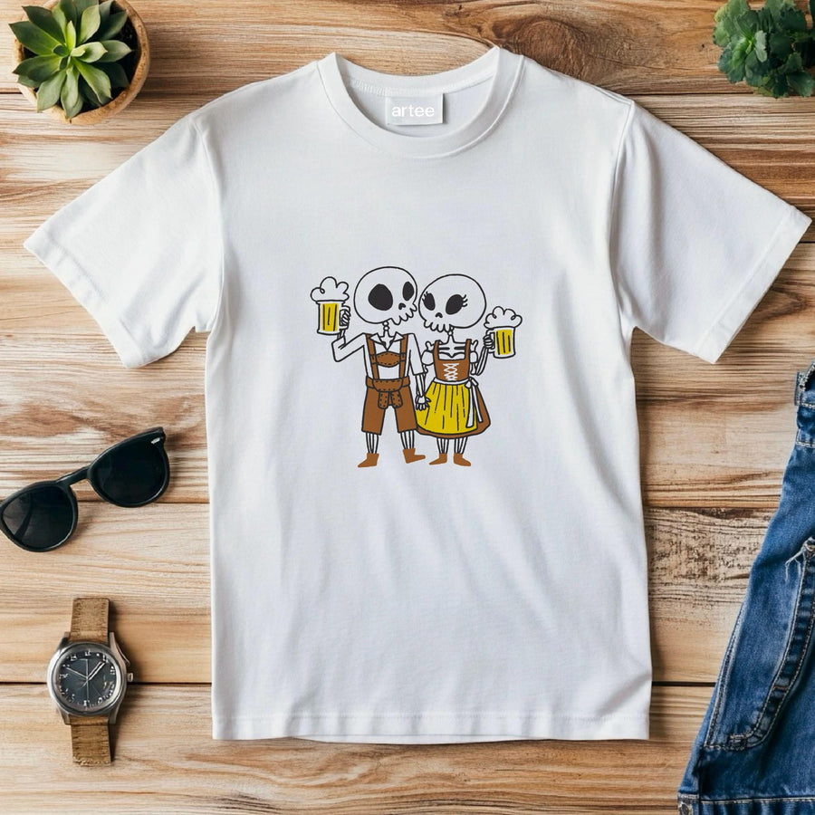 Oktoberfest Funny Skeletons T-Shirt, Beer Festival Shirt, Group Drinking Team Tee, German Beer Lover Shirt, Cheers Hallo
