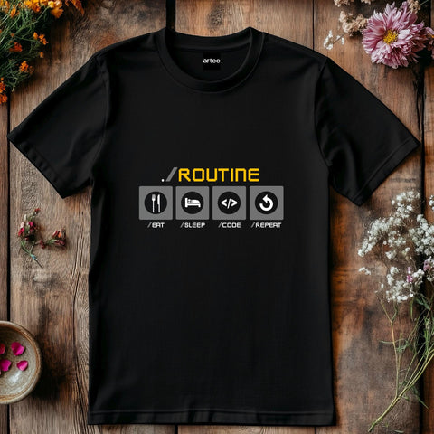 Developer Routine Shirt, Eat Sleep Code Repeat Tee, Funny Programmer T-Shirt, Software Engineer Gift, Coding Unisex Shirt