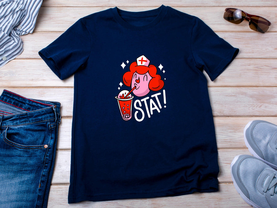Funny Nurse Shirt, Boba Tea Lover Tee, Bubble Tea Gift T-Shirt for Nurses, Cute Medical Worker Tee, Nursing Life Shirt