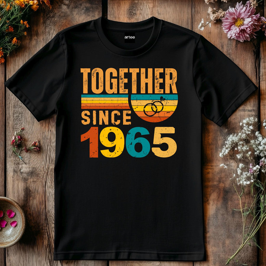 Matching Couple Tee, Husband Wife Unisex Shirt, Est 1965 Love Gift, Rings Together Since 1965 Shirt – 60th Anniversary T