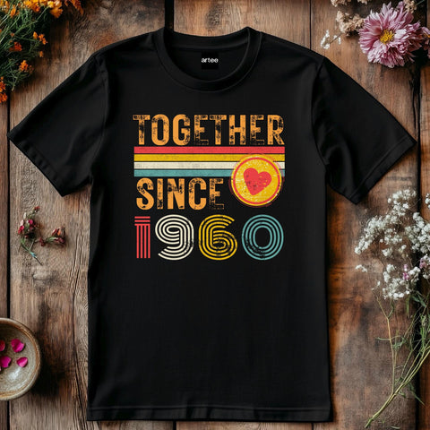 Customise Anniversary Tee 1960, Together Since T-Shirt, Couple Gift, Wedding Anniversary Shirt, Unisex Love Tee