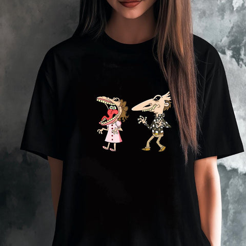 Beetlejuice Adam and Barbara Mask Graphic Organic Cotton T-Shirt
