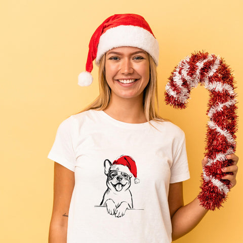 French Bulldog Christmas T Shirt | Cute Frenchie Xmas Tshirt | Funny Holiday Shirt For Dog Lovers | Gift For Men Women Kids