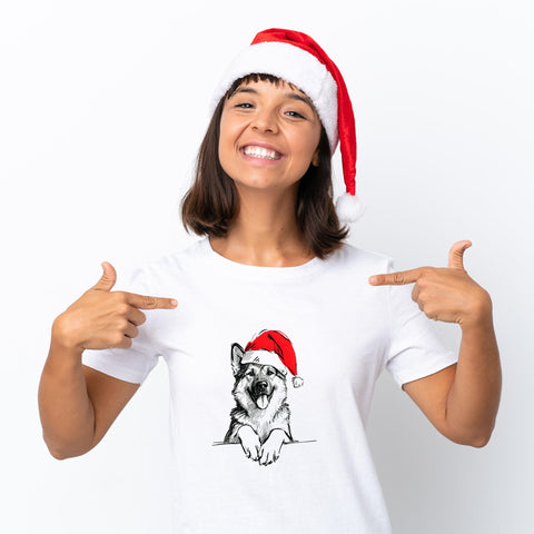 German Shepherd Christmas T Shirt | Cute Shepherd Xmas Tshirt | Holiday Dog Lover Shirt | Christmas Gift For Men Women Kids