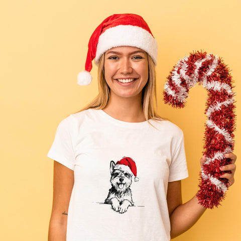 Schnauzer Dog Christmas T Shirt | Cute Schnauzer Xmas Tshirt | Funny Holiday Shirt For Dog Lovers | Gift For Men Women Kids