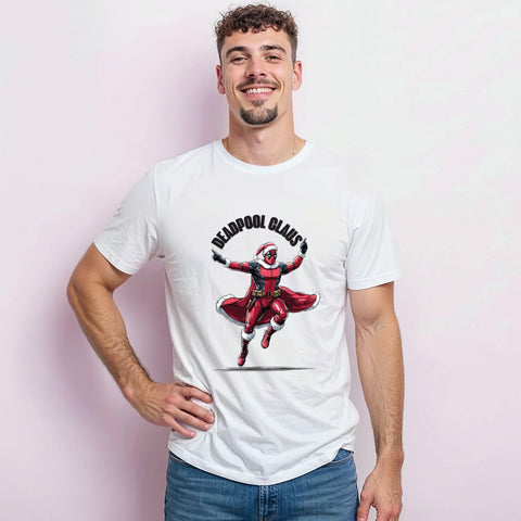 Deadpool Claus Christmas T-Shirt – Funny Deadpool Santa Tee, Marvel Xmas Shirt, Superhero Christmas Gift for Him or Her