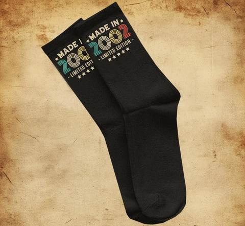 24th Birthday Socks | Limited Edition Made In 2002 Funny Gift