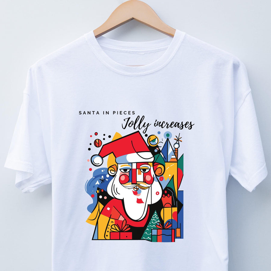 Santa in Pieces Christmas Shirt – Surreal Picasso Style Xmas Tee, Abstract Art Christmas Shirt, Cute Merry Christmas Gif