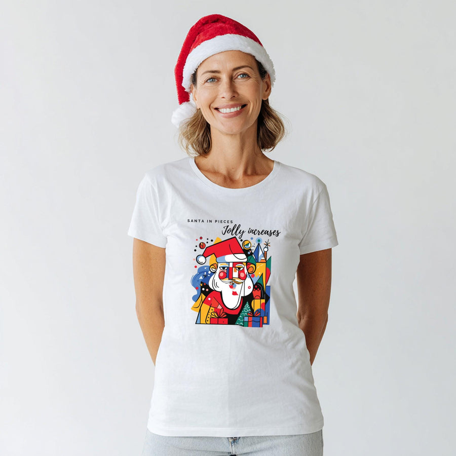 Santa in Pieces Christmas Shirt – Surreal Picasso Style Xmas Tee, Abstract Art Christmas Shirt, Cute Merry Christmas Gif