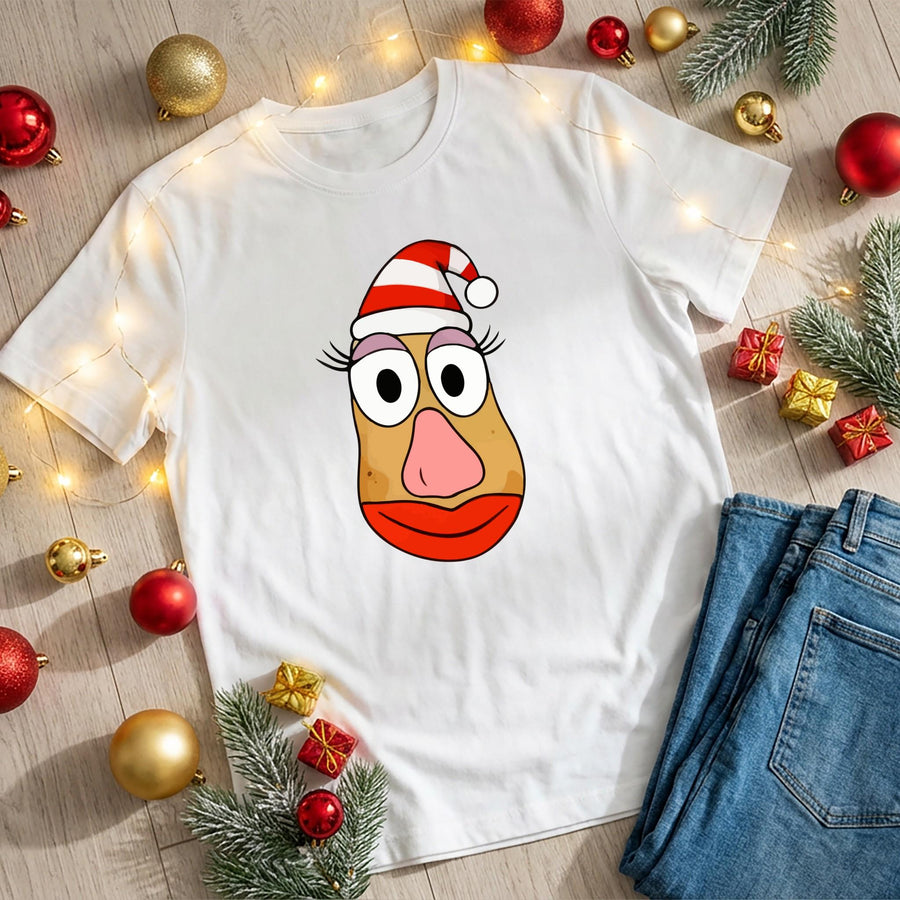 Funny Christmas Potato T Shirt | Festive Spud Tee | Cute Holiday Food Shirt | Humorous Xmas Gift For Potato Lovers Men W