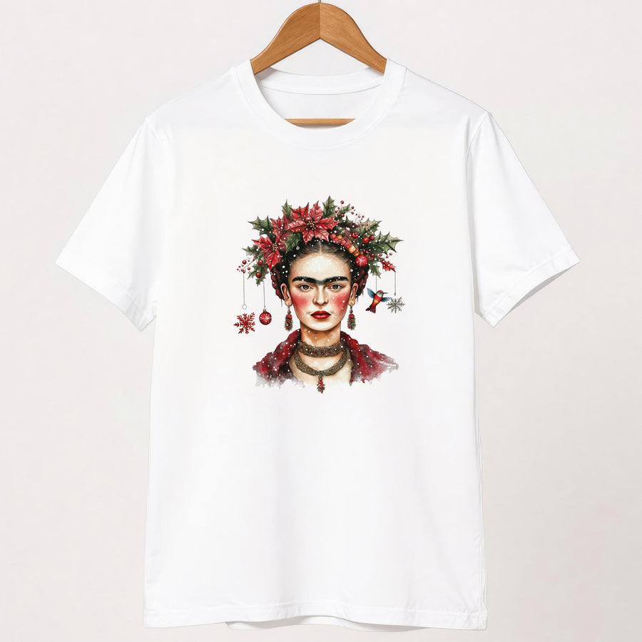 Frida Kahlo Christmas Shirt – Festive Frida T-Shirt, Feminist Holiday Tee, Latina Power Gift, Strong Women Xmas Top, Mex