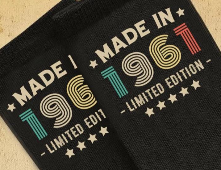 65th Birthday Socks | Limited Edition Made In 1961