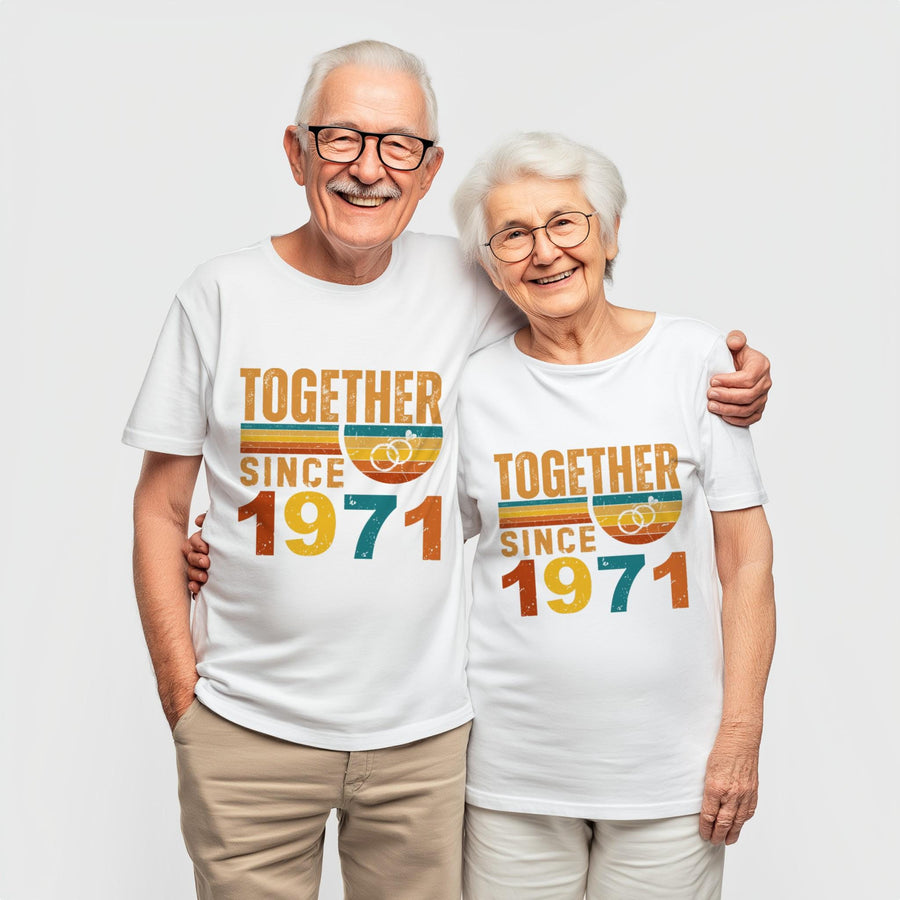 55th Anniversary Couple Shirts, Emerald Wedding Gift, Married Since 1971