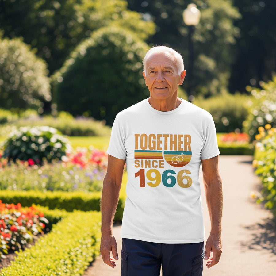 60th Anniversary Matching Couple T-Shirts, Diamond Wedding Gift, Since 1966