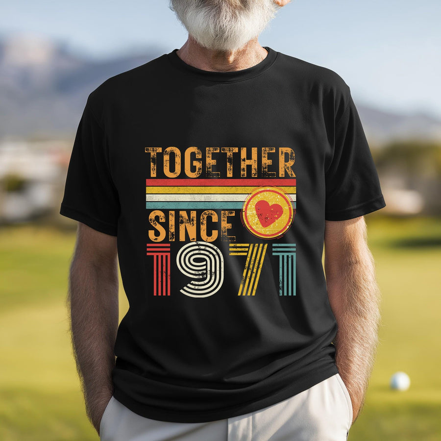 55th Anniversary Matching T-Shirts, Emerald Anniversary Gift, Together Since 1971