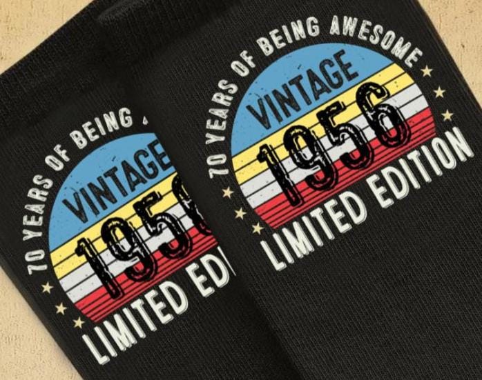 70th Birthday Socks: Vintage 1956 Limited Edition