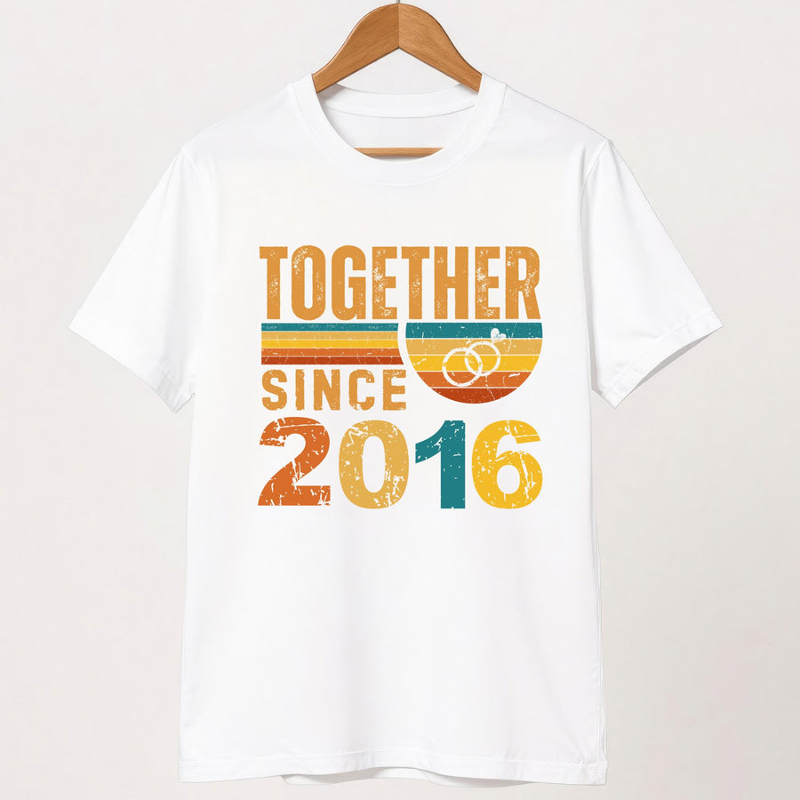 10th Anniversary Matching Couple Shirts, Together Since 2016