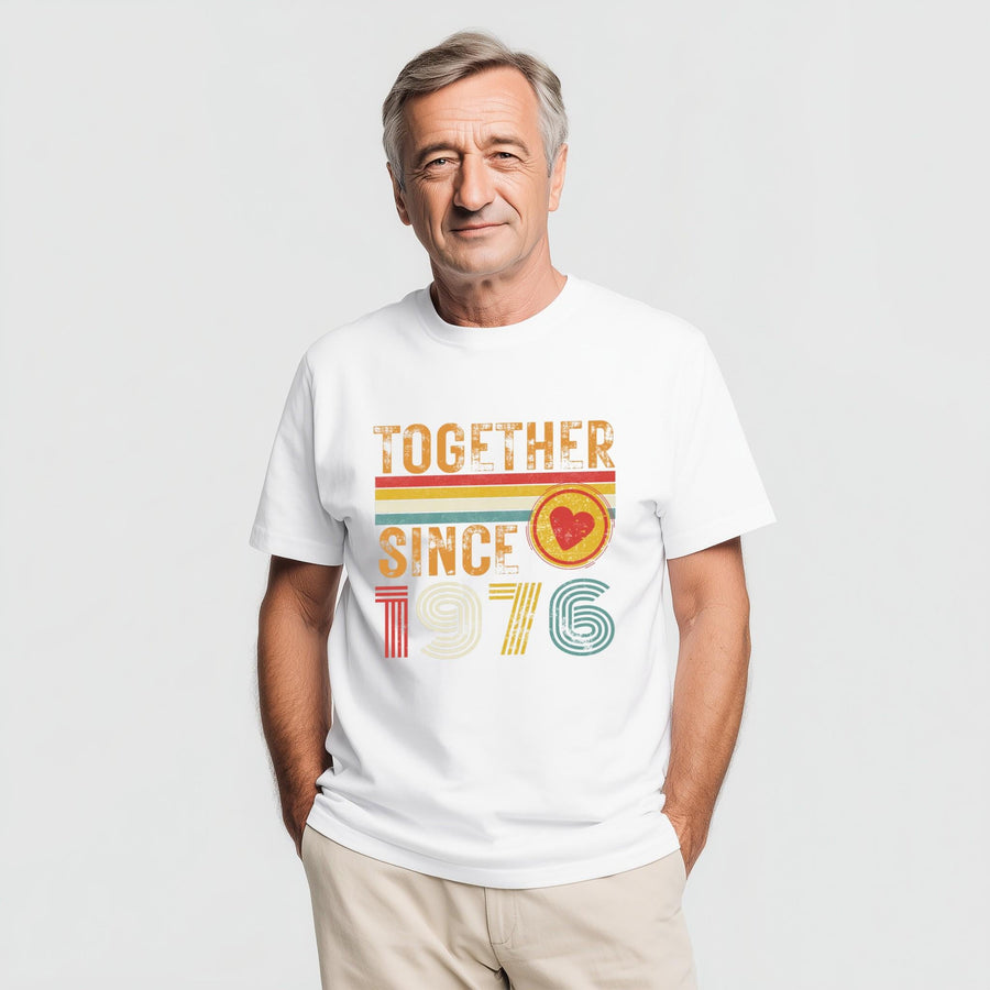 50th Anniversary Matching Couple T-Shirts, Golden Anniversary Gift, Together Since 1976