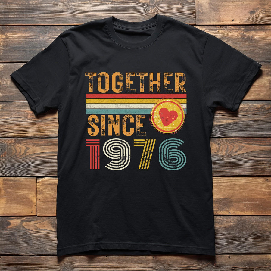 50th Anniversary Matching Couple T-Shirts, Golden Anniversary Gift, Together Since 1976