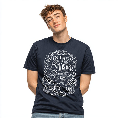 2008 Vintage - Original Quality, Limited Edition, Aged to Perfection T-Shirt, Funny 18th Birthday Gift, 18th Gifts for Men