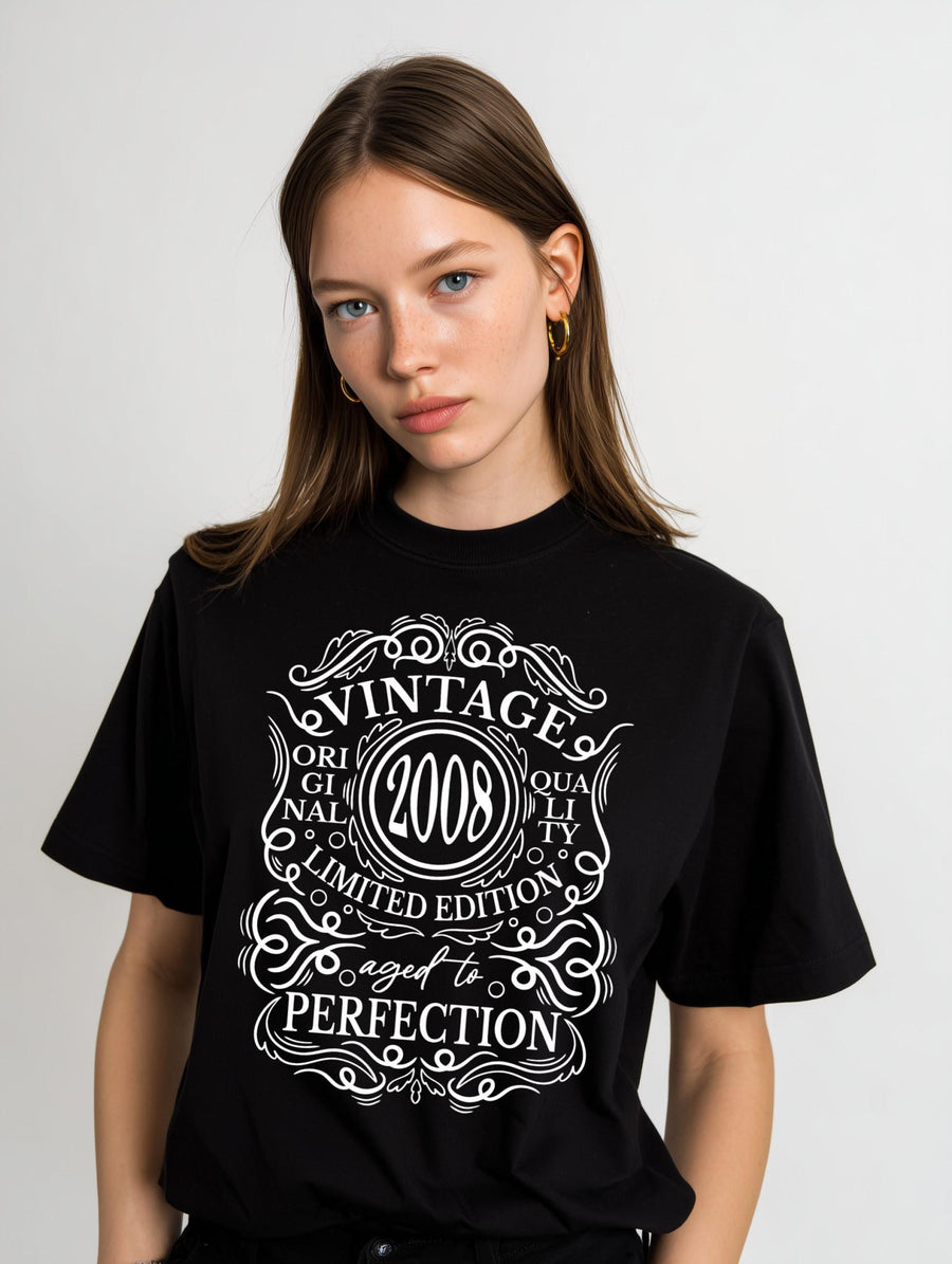 2008 Vintage - Original Quality, Limited Edition, Aged to Perfection T-Shirt, Funny 18th Birthday Gift, 18th Gifts for M