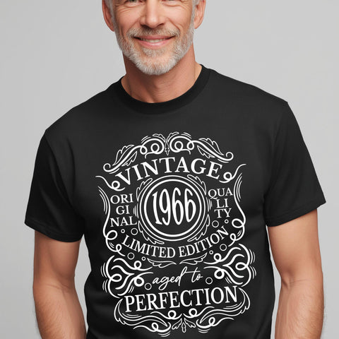Vintage 1966 T-Shirt | 60th Birthday Gift, Aged to Perfection