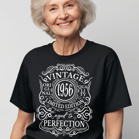 70th Birthday T-Shirt – 1956 Vintage Aged to Perfection