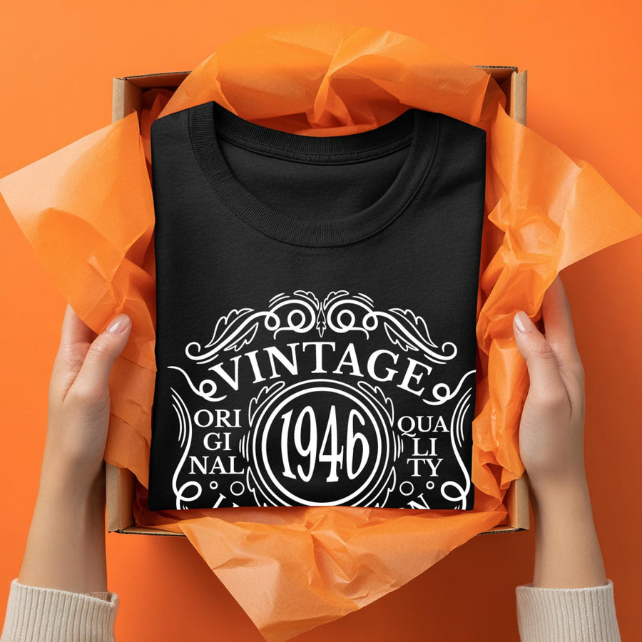 80th Birthday T-Shirt – 1946 Vintage Aged to Perfection