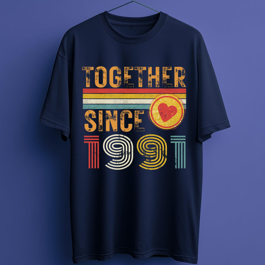 35th Anniversary Matching T-Shirts, Coral Anniversary Gift, Married Since 1991