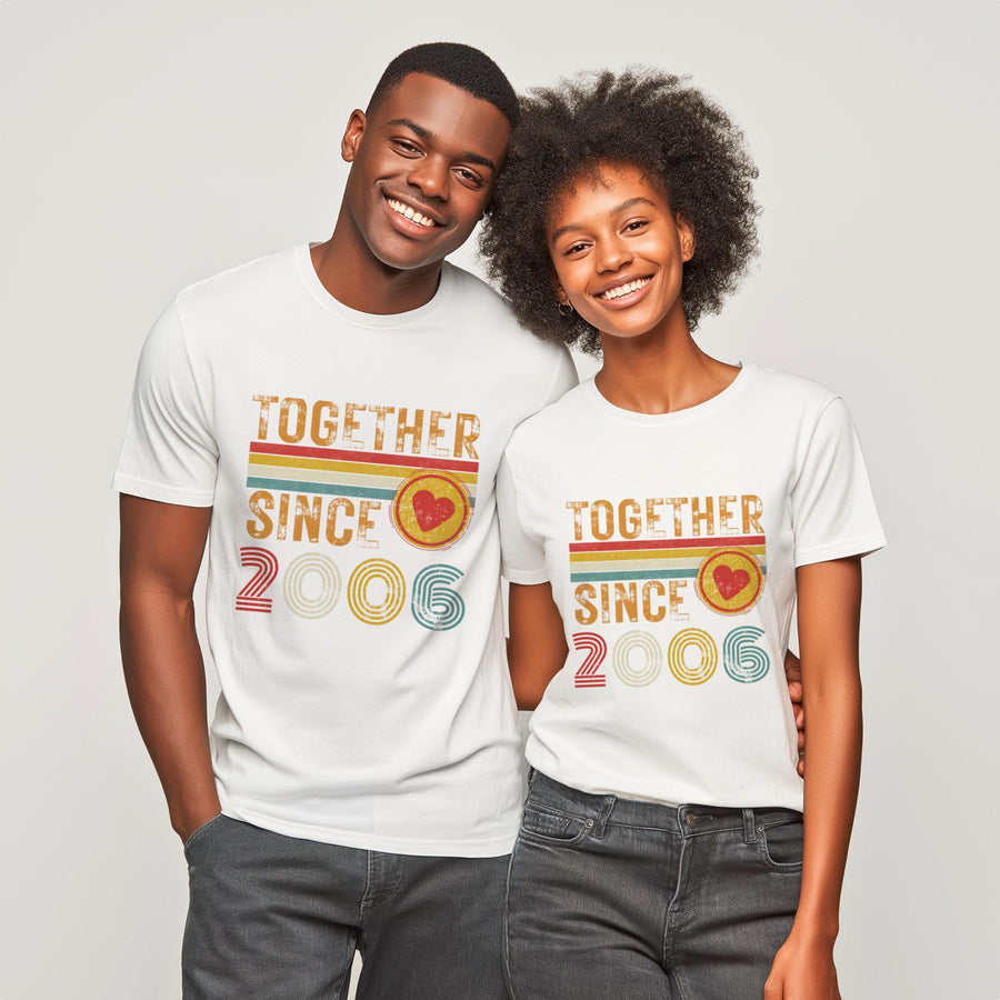 20th Anniversary Matching Couple T-Shirts, China Anniversary Gift