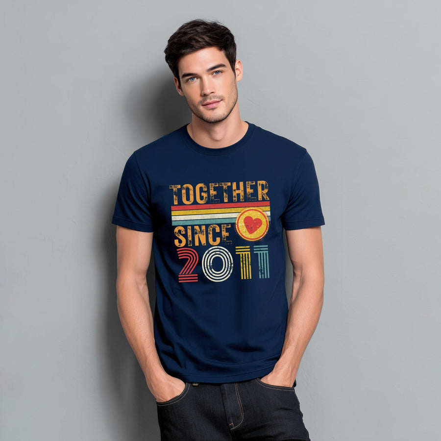 15th Anniversary Matching Couple T-Shirts, Crystal Anniversary Gift